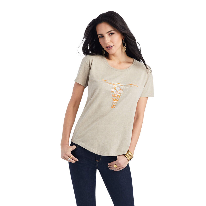 Ariat T-Shirts Damen - Blanket Skull Khaki ( ZVMTC-9184 )
